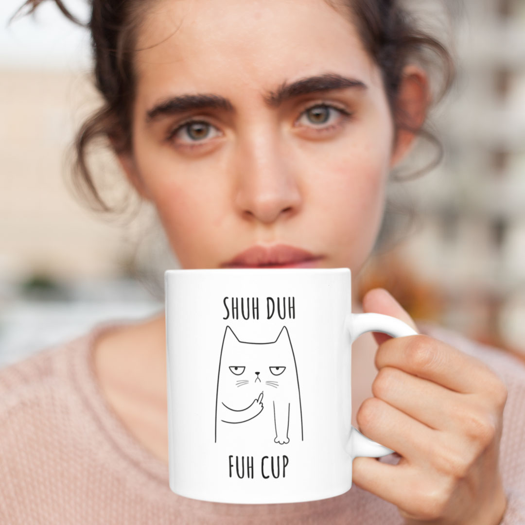 Funny Rude Cat Coffee Gift Mug - Cat Gifts For Cat Lovers - Cat Gifts For Women - Cute Joke Cat Mug - Cat Mom Mug