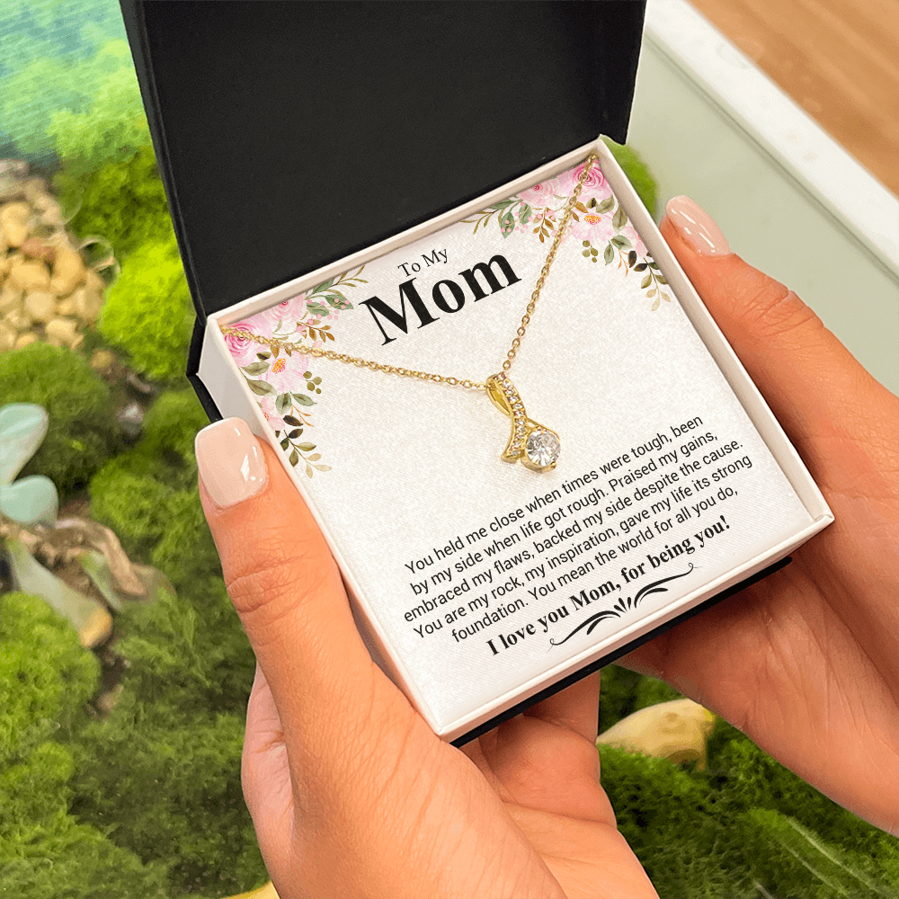 To My Mom A Beautiful Poem Necklace Gift Set