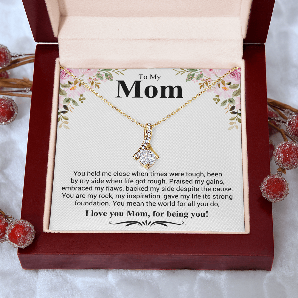 To My Mom A Beautiful Poem Necklace Gift Set