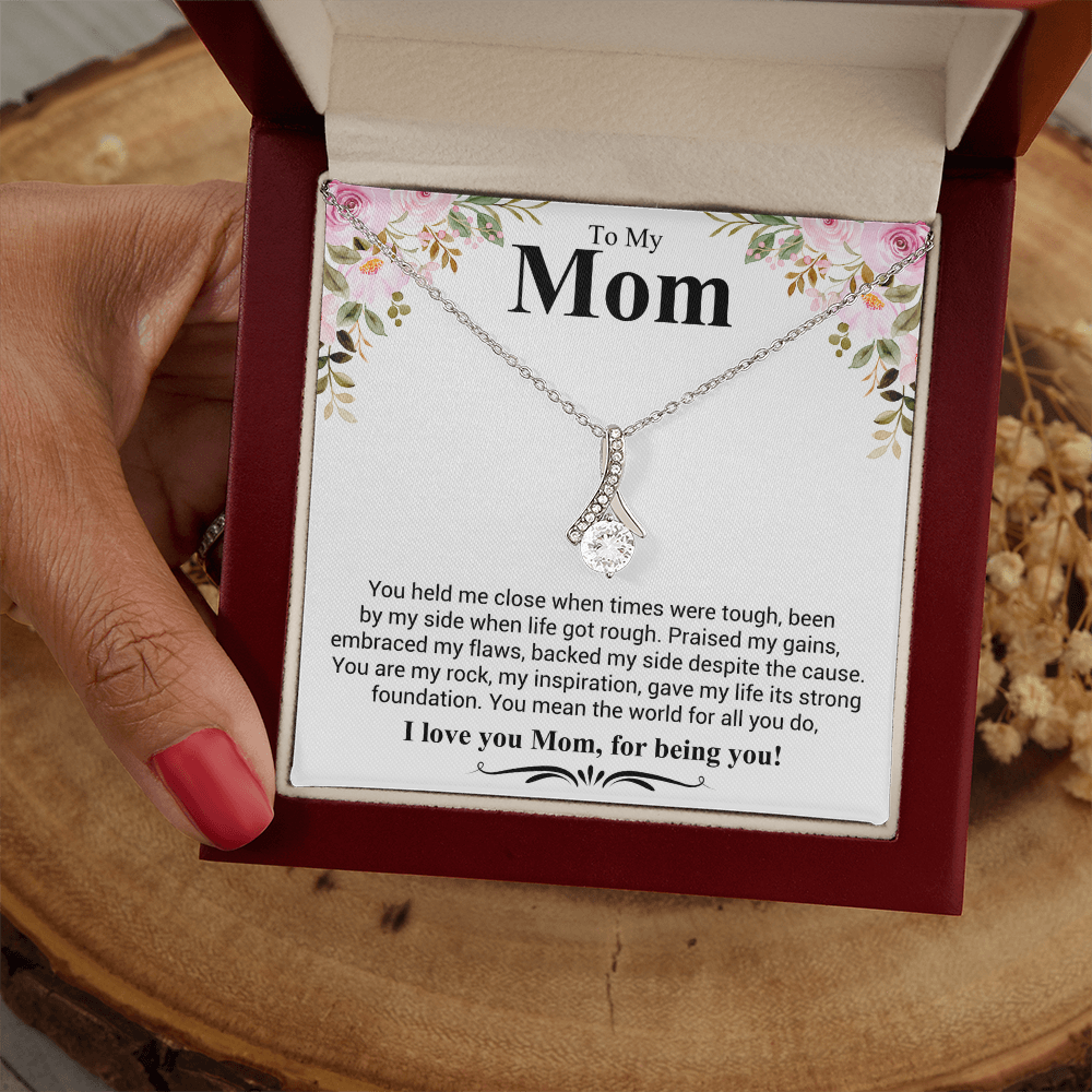 To My Mom A Beautiful Poem Necklace Gift Set