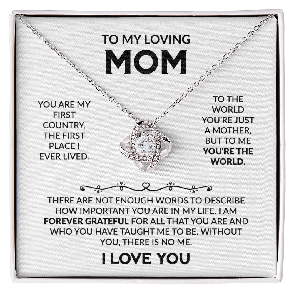 To My Loving Mom Personalised Necklace and Gift Box