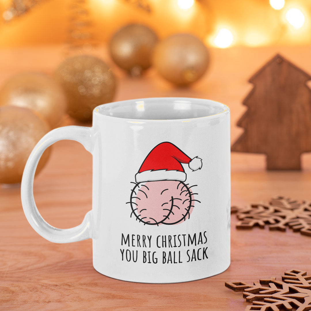 Funny Rude Christmas Coffee Gift Mug - Perfect Present For Husbands, Boyfriends, Dads - Ideal Christmas Present