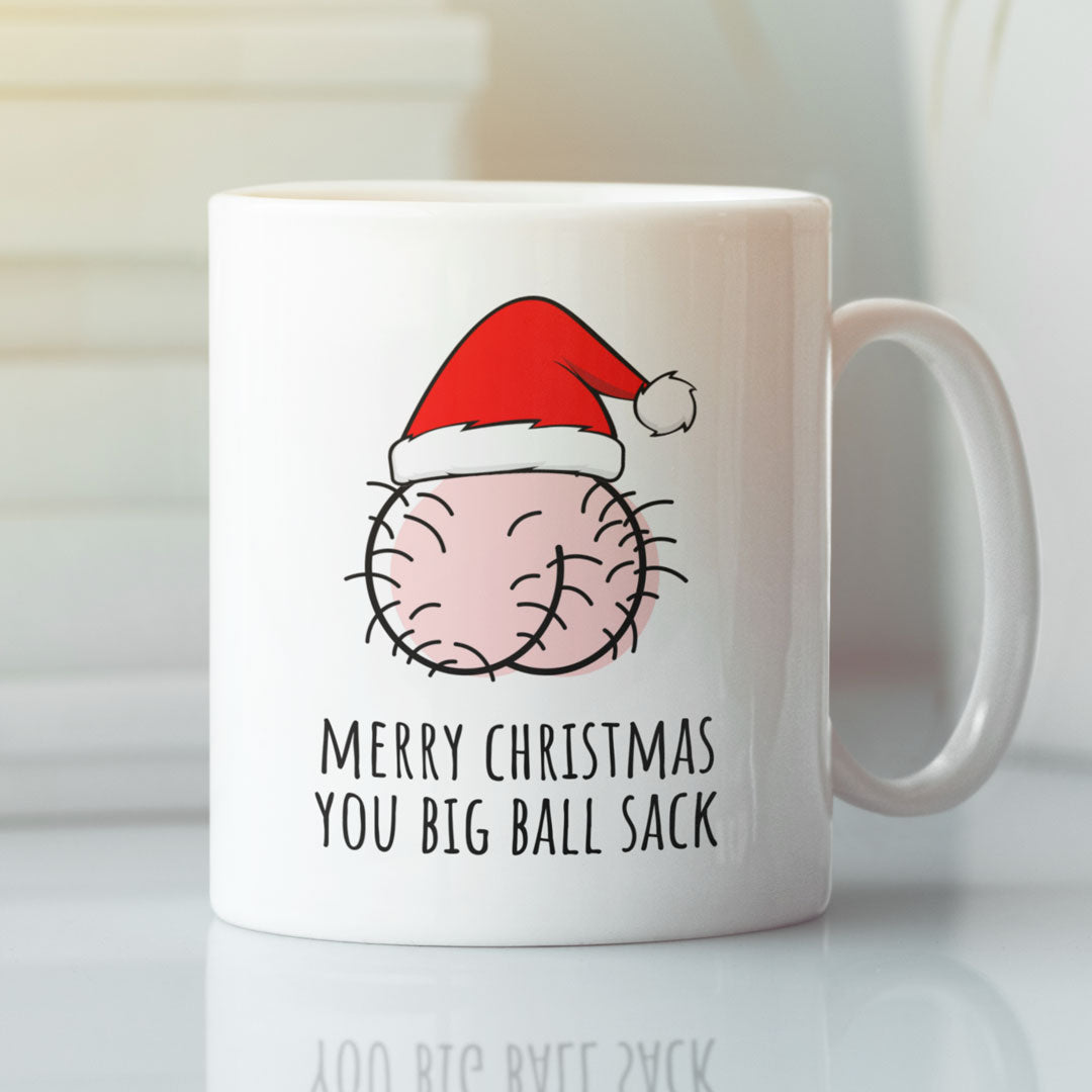 Funny Rude Christmas Coffee Gift Mug - Perfect Present For Husbands, Boyfriends, Dads - Ideal Christmas Present