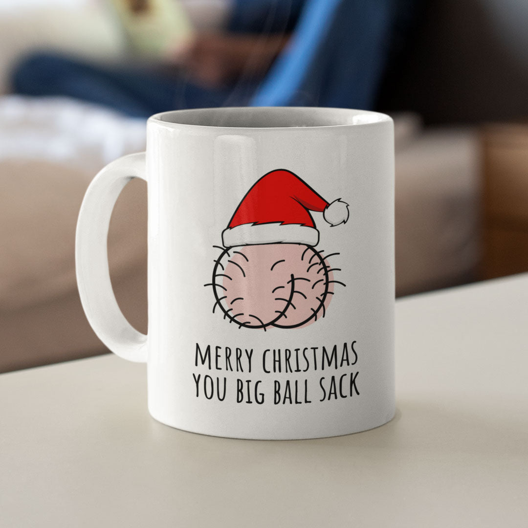 Funny Rude Christmas Coffee Gift Mug - Perfect Present For Husbands, Boyfriends, Dads - Ideal Christmas Present