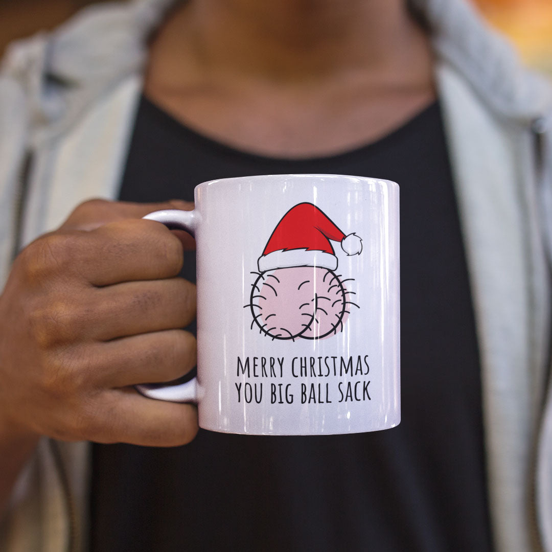 Funny Rude Christmas Coffee Gift Mug - Perfect Present For Husbands, Boyfriends, Dads - Ideal Christmas Present