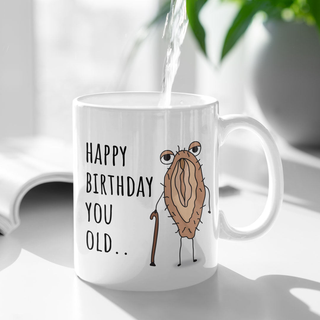 Rude Joke Happy Birthday Gift Coffee Mug - You Old Cunt - For Friends And Family