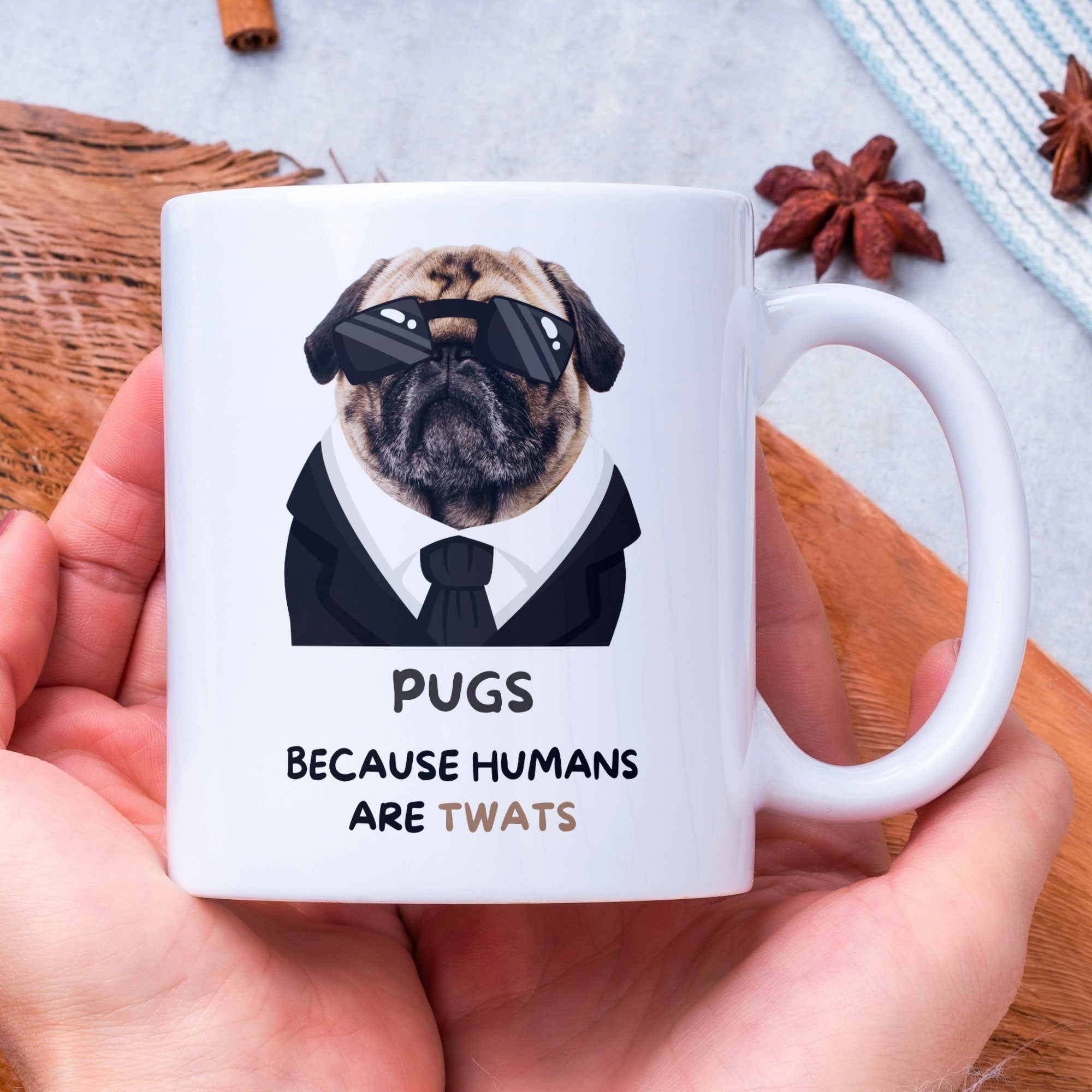 Pug Coffee Gift Mug - Dog Mum Mug - Dog Dad Mug - Gifts for Pug Lovers