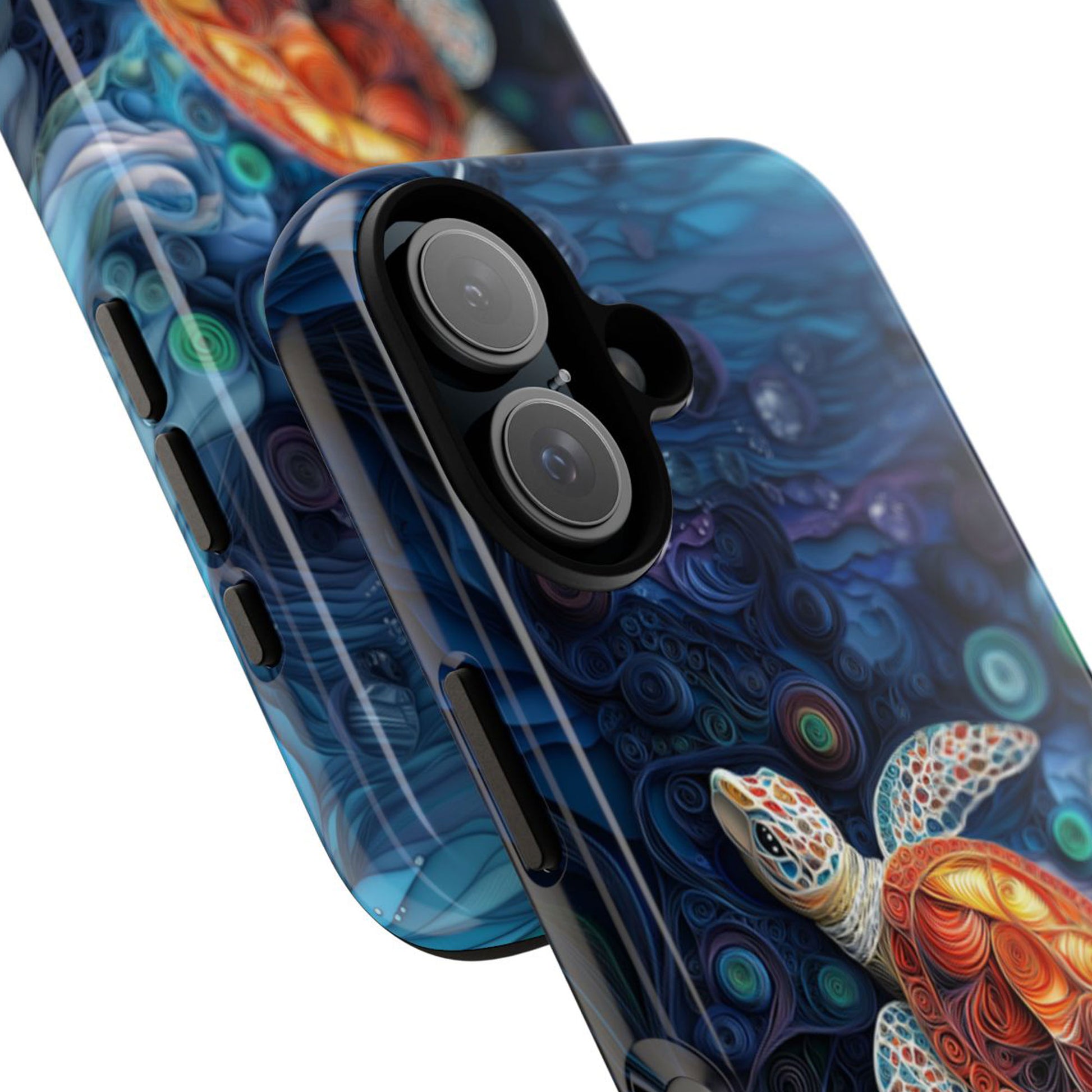Sea Turtle Phone Case, Paper Quilling Design, Stained Glass Look - Tough Case for Samsung Galaxy S25 S24 S23 S22 S21