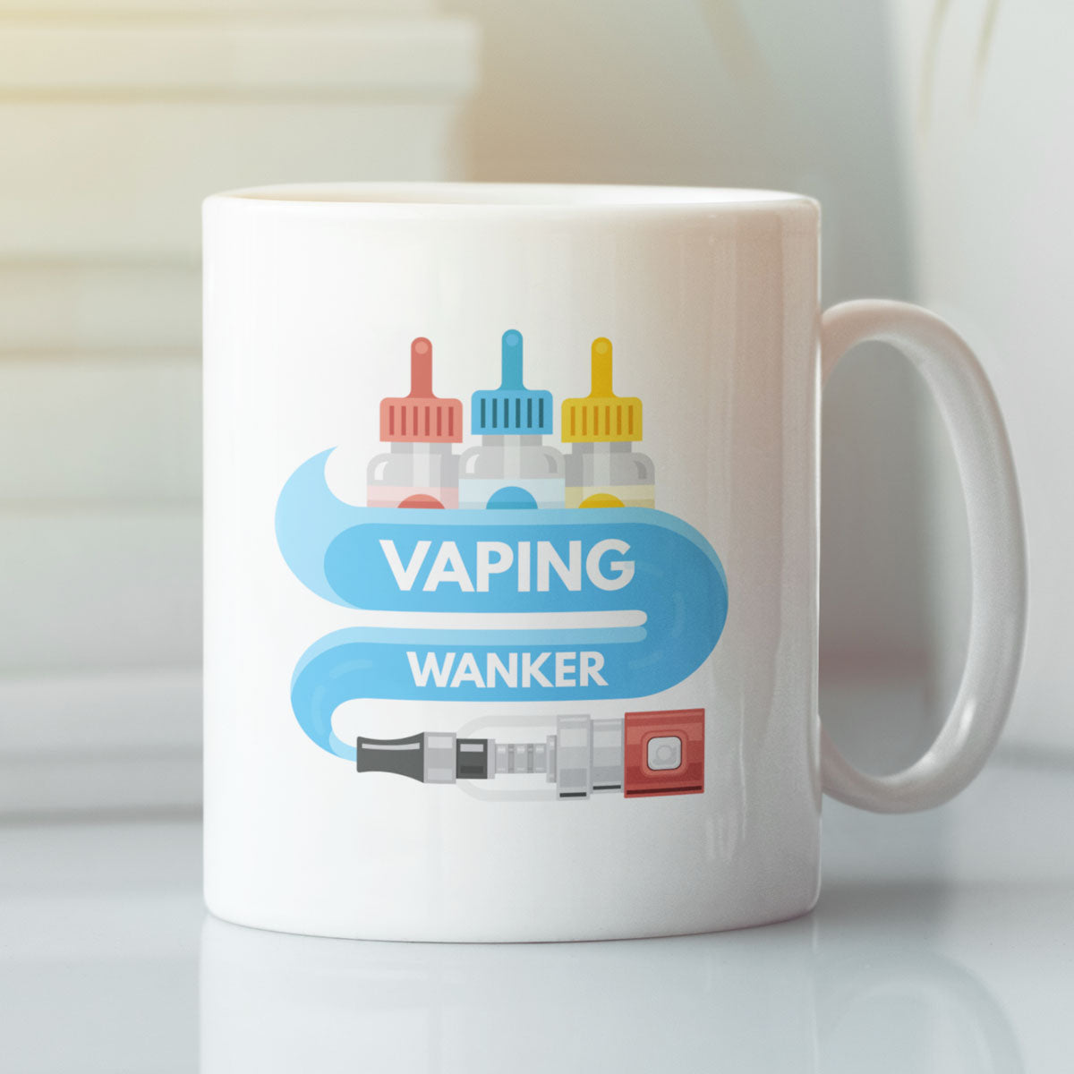 Funny Vaping Coffee Gift Mug - Rude Offensive - Present For Friends Family - Birthday & Christmas