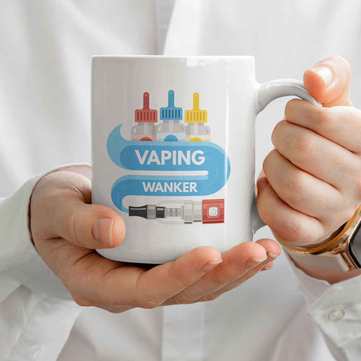 Funny Vaping Coffee Gift Mug - Rude Offensive - Present For Friends Family - Birthday & Christmas